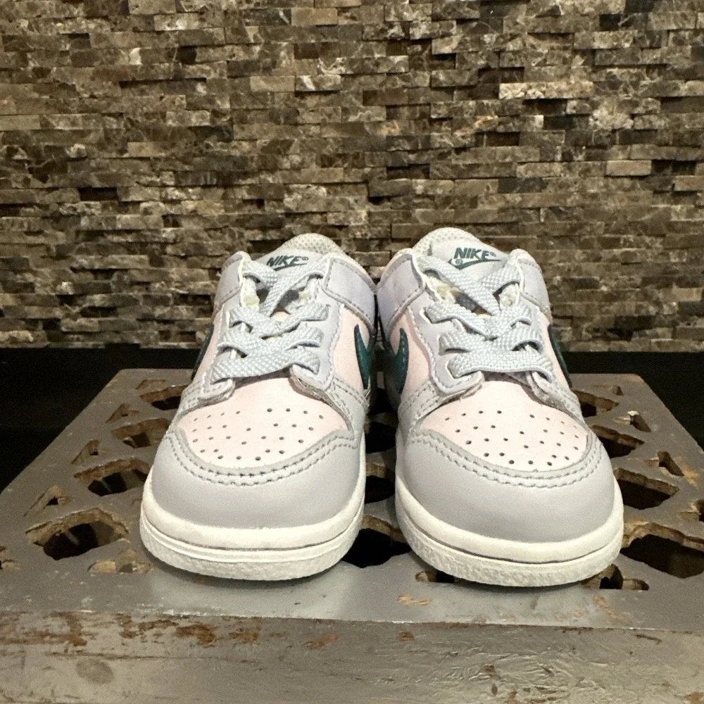 Nike Dunk Low Retro TD Sz 5C Football Grey Mineral Teal Toddler FD1233-002